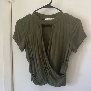 Olive short top